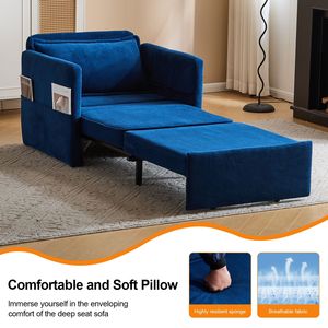 โซฟาเบดปรับนอนได้ 3-in-1 สำหรับผู้ใหญ่ พร้อมโต๊ะพับอเนกประสงค์และช่องเสียบ USB Type-C - Product Image 5