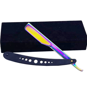 Navaja de Afeitar Plegable de Acero Inoxidable con Logotipo Personalizado, Navaja de Afeitar Profesional para Barbería, Herramienta de Aseo Masculino, MOQ Bajo, Venta al Por Mayor - Product Image 1
