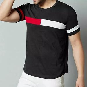 T-shirt à manches courtes pour hommes, bas délavé, simple, 100% coton, prix de gros, haute qualité - Product Image 3