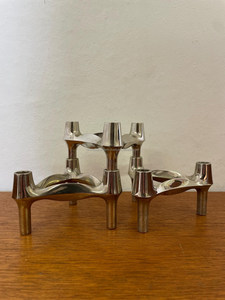 Candelabro Modular Icónico de la Era Espacial de los Años 60 • Soporte de Trípode Apilable en Cromo Atómico - Product Image 2