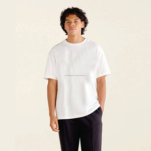 T-shirt uni blanc personnalisé pour homme, coupe classique, haute qualité, 220 grammes, 100 % coton tricoté, vente en gros - Product Image 1