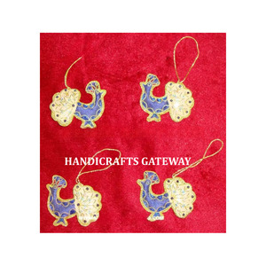 Christmas Hanging <b>Ornament</b> For <b>Tree</b> Decorations Beaded Christmas Hanging <b>Ornament</b> 2026 Hot Sale Zari Hand Embroidery Heart Shape - Product Image 1