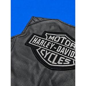 Custom <b>Black</b> Genuine Leather Motorcycle Biker <b>Vest</b> With Quilted Shoulders Zipper Front Pockets And Classic Rider Design For <b>Men</b>! - Product Image 2