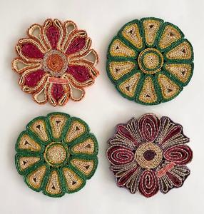 Tapis en jute brodé à la main, tissé jacquard, motif floral, antidérapant et lavable, respectueux de l'environnement, pour usage domestique - Product Image 3