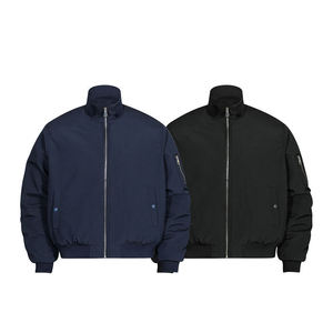Mens Bomber Jacket Heavyweight Zip Up Winter <b>Coat</b> Casual Streetwear Outerwear for Retail Brands Wholesale Apparel Factory Supply - Product Image 4