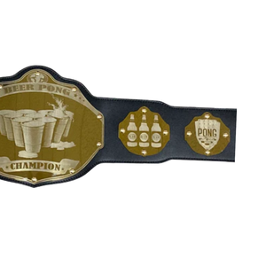Ceinture de champion de Beer Pong personnalisable, ceinture de sport noire et dorée de haute qualité, ceinture de titre personnalisée, édition de collection - Product Image 4