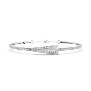 สร้อยข้อมือเพชรทรงลูกศร ZOTA JEWEL ทองคำชมพู 14K สำหรับผู้หญิง ดีไซน์หรูหรา ประดับเพชรทรงเหลี่ยมเจียระไนแบบ Channel Setting ได้รับการรับรองจาก IGI - Product Image 2