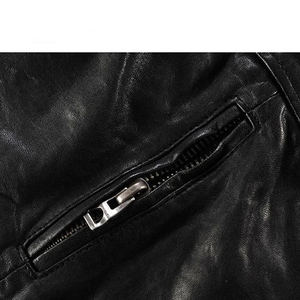 Chaqueta de Otoño para Hombre, de Cuero Genuino, Corte Ajustado, Estilo Vintage, Transpirable, con Hilos Finos - Product Image 5