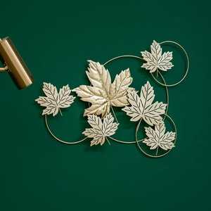 Décoration murale en métal feuille de Monstera dorée de luxe, sculpture géométrique moderne en forme de cercle, grande feuille de palmier en fer à suspendre pour la maison. - Product Image 5