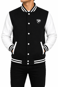 Dumela Custom Black <b>White</b> Varsity Bomber <b>Jacket</b> <b>Men</b> Embroidered Letterman Style Regular Fit Winter Outerwear - Product Image 4