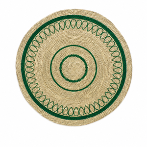 DCI Handwoven Rattan <b>Placemat</b> <b>Table</b> Mat Green Geometric Pattern Bohemian Style Home Decor Handmade Natural Fiber Medium - Product Image 3