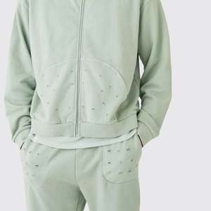 Nuevo Diseño, Chándal Informal con Capucha de Invierno de Primera Calidad, Lavado Ácido, Estilo Desgastado, Transpirable, 100% Algodón, para Hombre - Product Image 6