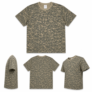 T-shirt pour homme tendance à imprimé camouflage numérique AOP, 100% coton, col rond, manches courtes, décontracté, pour l'extérieur, toutes saisons, OEM/ODM - Product Image 5