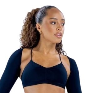 Women Black Long Sleeve Sports <b>Bra</b> Open Back Matching Leggings Set High <b>Stretch</b> Workout Gym Yoga Fitness Activewear Manufacturer - Product Image 4