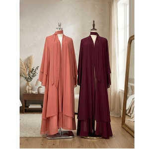 OEM Niqab Abaya Muslim Women Dress Breathable Memory Fabric Modest Islamic Clothing Solid Zipper Embroidery - Product Image 5