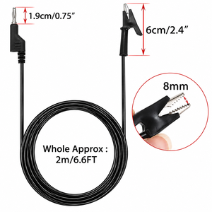 Câble de test multimètre avec fiche banane 4 mm vers pince crocodile avec fils, accessoire électrique, outil ZetomedPro - Product Image 3