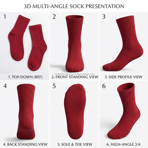 FONILBEST <b>SPORTS</b> WEARS Men's <b>White</b> Crew <b>Socks</b> 100% Cotton Breathable Knitted Solid Daily Wear Eco-Friendly Anti-Slip Thin Quick - Product Image 6