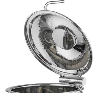 Calentador de Buffet Redondo de Acero Inoxidable Grabado de Lujo con Tapa Enrollable y Bisagra Hidráulica para Eventos de Catering en Hoteles de Alta Gama - Product Image 6