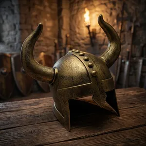 Casco Vikingo de Bronce Hecho a Mano con Cuernos Curvos Decorativos para Adultos, Tocado Metálico Medieval para Disfraces de Halloween - Product Image 4