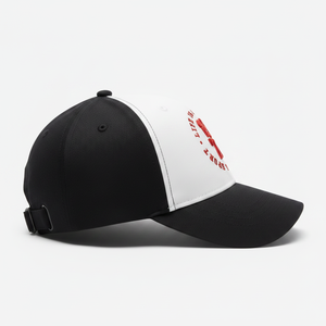 Unisex <b>Baseball</b> <b>Cap</b> With Red 1976 Logo Embroidery <b>Black</b> And White Color Block Design Casual Adjustable Hat For Adults - Product Image 3