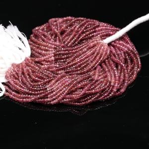 Cuentas Rondelle facetadas de turmalina Rosa natural 3-3,5mm para la fabricación de joyas - Product Image 2