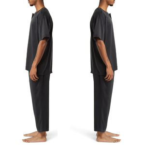 Ensemble de pyjama en soie de mûrier véritable pour hommes, vêtements de nuit à manches longues, couleur unie, vêtements de nuit de haute qualité pour hommes, vêtements de détente doux pour la maison - Product Image 5