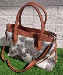 Bolso Tote de Cuero Genuino con Pelo, Venta al por Mayor de Fábrica, Bolso de Hombro Vintage de Gran Capacidad - Product Image 1