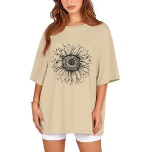 Camiseta Casual de Manga Corta para Mujer, Color Sólido, Precio de Fábrica, Camiseta Personalizada para Mujer, Ropa de Fiesta, ODM, a la Moda - Product Image 4