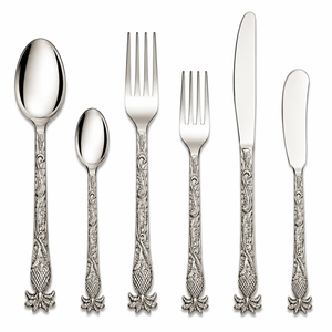 Juego de Cubiertos Premium Royal Silver con Mango Plateado, Cuchara, Tenedor, Cuchillo, Acero Inoxidable, Vajilla para Mesa de Comedor - Product Image 6