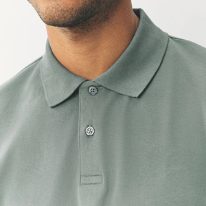 Camisas Casuales Transpirables de Lona Sólida para Hombre, 120 g/m², Algodón/Fibra de Bambú, Manga Corta, Logotipo Bordado Personalizado, Camisas de Golf - Product Image 4