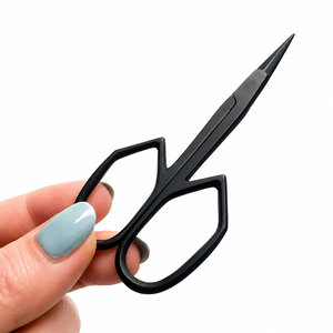 Matte Black Long Embroidery Scissors Lightweight Sharp <b>Needlework</b> Tool for Tailors and Crafters - Product Image 1