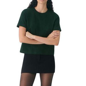 Women Dark Green Cotton T Shirt Casual Loose Fit Short Sleeve Crew Neck Tee OEM ODM Manufacturer Custom Wholesale Bulk New - Product Image 6