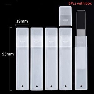 2/5 pièces Lime à ongles en verre, double face, durable, jetable, à grain 100, 9 cm, pour soin des ongles - Product Image 5