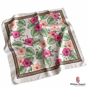 Écharpe en soie de haute qualité pour femmes, imprimée, légère, carrée, foulard, fabricant OEM ODM, produits textiles personnalisés du Hokkaido - Product Image 5