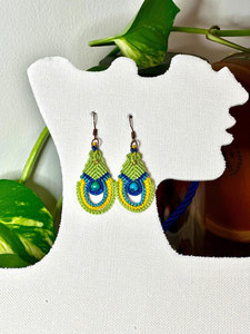 Pendientes de Candelabro de Cuarzo Tejidos a Mano con Macramé de Pavo Real Colorido, Joyería de Moda Boho Vintage para Fiesta, HARI OM CREATIONS - Product Image 4