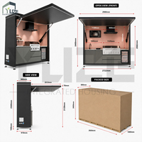 Unité de cuisine extérieure intelligente de luxe, îlot barbecue portable, armoire de cuisson au gaz et au charbon de bois, auvent électrique relevable pour jardin et bord de piscine
