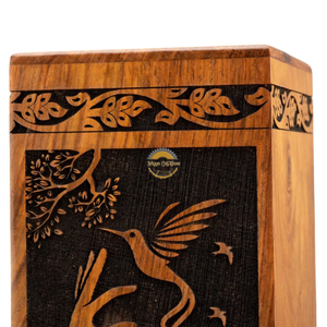 AYAANS Rosewood wooden Hand Carved Wooden Hot Selling cremation Urn Box for Adult Ashes Wholesale Cremation Urns (6X6X11)IN - Product Image 6