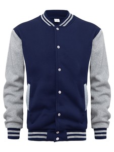 Chaqueta Varsity Personalizada Unisex de Cuero Sintético con Bloques de Color en Relieve, Cierre de Cremallera, Tejido Grueso para Invierno, OEM - Product Image 5