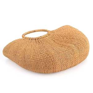 กระเป๋าถือสานผ้าสาลูทันสมัยสำหรับผู้หญิง น้ำหนักเบา ทำจากเส้นใยธรรมชาติ เหมาะสำหรับร้านค้าแฟชั่นและคอลเลคชั่นฤดูร้อน - Product Image 5