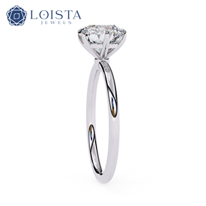 Anillo de Compromiso LOISTA para Mujer con Diamante Redondo Brillante de Platino, Certificado GIA, Color D, Diamante Natural, Estilo Clásico - Product Image 2