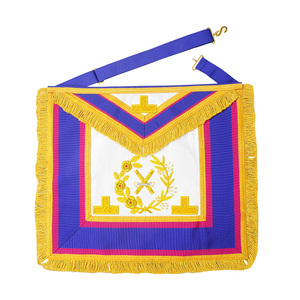 Conjunto de Regalia Masónica Mark Grand Full Dress: Mandil y Collar con Bordado a Mano de Hilo Dorado, Paquete de Regalia Ceremonial - Product Image 2