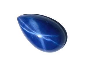 Zafiro Azul Estrella Pera 10x17 mm 9.5 Quilates, Cabujón Pulido Creado en Laboratorio con Efecto Estrella de 6 Rayos, 5 mm de Altura para Fabricación de Joyas - Product Image 3