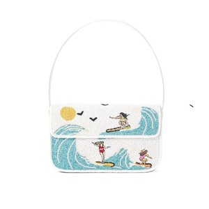 Sac bandoulière chic pour femme avec broderie bohème, perles et pompons, motif circulaire, sac de soirée, sac à main de créateur - Product Image 6