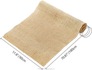 Chemins de table en toile de jute 12" x 71", décorations de mariage vintage, chemin de table marron, sets de table pour la décoration de la maison - Product Image 4