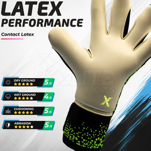 Gants de gardien de but de football en cuir de qualité supérieure, antidérapants, avec fermeture auto-agrippante, paume respirante pour une meilleure adhérence, unisexe - Product Image 2