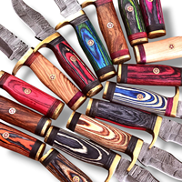 Lot de 20 couteaux EDC Skinner en acier Damas avec manches en bois Pakka, lame fixe de 6 pouces, couteau de chasse