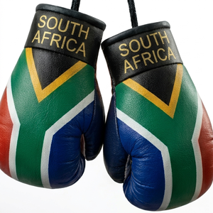 Mini-gants de boxe en cuir PU avec design du drapeau sud-africain – Ornement pour voiture, porte-clés, pendentif pour rétroviseur - Product Image 5