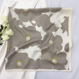 Pañuelo Cuadrado para Mujer, 100% Seda, Impresión Digital, Color Personalizado, Diseño Floral Elegante, Accesorio de Moda, Superventas 2026 - Product Image 2