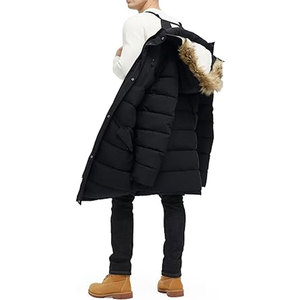 Chaqueta de Invierno para Hombre, Extra Larga, de Forro Polar, con Capucha, Tipo Parka, Cálida, Resistente al Agua, con Aislamiento para Clima Frío - Product Image 4