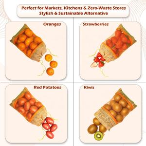 Bolsa de Yute Premium con Cordón, 30x28cm, Reutilizable, Capacidad de 3kg, Ecológica, para Almacenamiento de Frutas y Verduras Frescas - Product Image 5